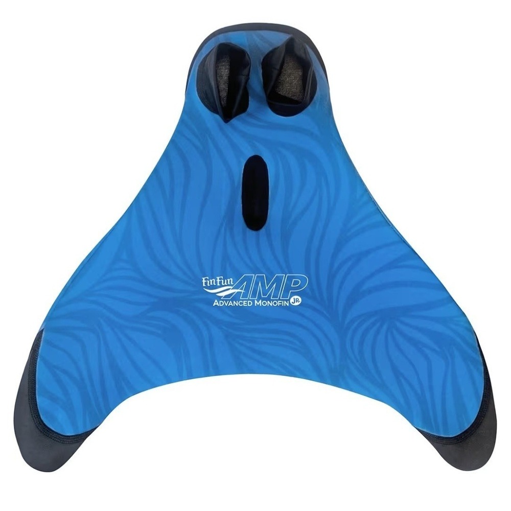 Fin Fun Mermaid Monofin, Swim for Junior - Ages 6-11, Blue Trim Black